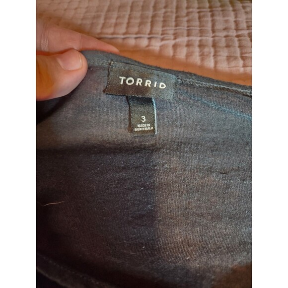 TORRID Beer Babes & Baseball Charcoal Grey Burnout Crisscross Tee Size 3x Top - Picture 3 of 6